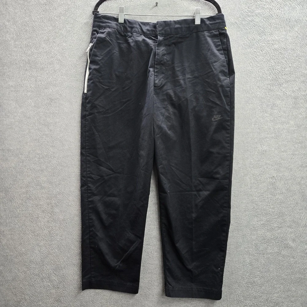 Nike Men Activewear Pants 34 Black Woven Unlined Essential Crop 25